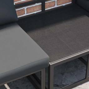 vidaXL Σετ Καναπέ Κήπου 9 pcs Μαύρο Αλουμίνιο
