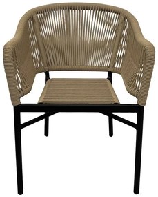 Καρέκλα - Πολυθρόνα αλουμινίου Legana C007 στοιβαζόμενη ανθρακί σκελετός-φυσικό rattan 56x66x82 εκ. 56x66x82 εκ.