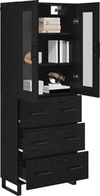 vidaXL Highboard 2 pcs Μαύρη Οξυά 69,5 x 34 x 180 εκ.