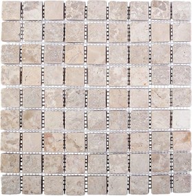 vidaXL Πλακίδια Μωσαϊκού Κρεμ 30 x 30 cm Μάρμαρο