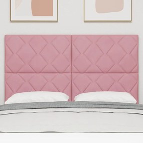 vidaXL LED κεφαλάρι Ροζ 160 cm Τεχνητό Δέρμα