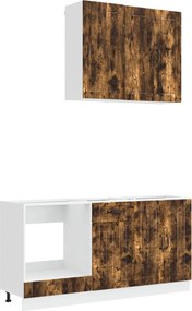 vidaXL Μονάδα κουζίνας LUCCA 5 pcs Καπνισμένο Ξύλο Δρυός