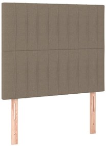 vidaXL Κρεβάτι Boxspring με Στρώμα &amp; LED Taupe 90x200 εκ. Υφασμάτινο