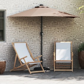 vidaXL Ομπρέλα Κήπου Taupe 294 x 150 x 223 εκ ύφασμα