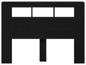 vidaXL LED Κεφαλάρι Μαύρη Δρυς 140x18,5x40 εκ. Επεξεργασμένο Ξύλο