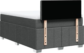 vidaXL Κρεβάτι Boxspring με Στρώμα Σκούρο Γκρι 120x200 εκ. Υφασμάτινο