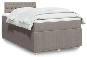 Κρεβάτι Boxspring με Στρώμα Taupe 120x190 εκ. Υφασμάτινο - Μπεζ-Γκρι