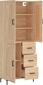 vidaXL Ντουλάπι Sonoma δρυς 69,5 x 34 x 180 εκ. από Επεξεργασμένο Ξύλο