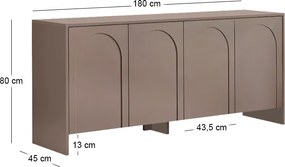 Μπουφές Aurelia Megapap χρώμα μόκα 180x45x80εκ.