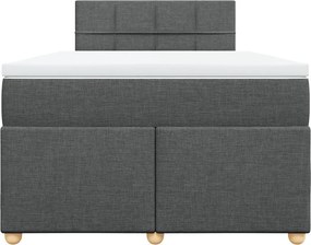vidaXL Κρεβάτι Boxspring με Στρώμα Σκούρο Γκρι 120x190 εκ Υφασμάτινο