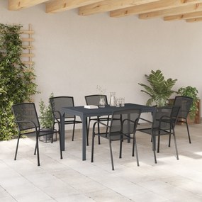 vidaXL Σετ Τραπεζαρίας 7 Κομματιών Χάλυβα Ανθρακί