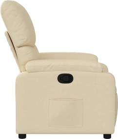 vidaXL Πολυθρόνα Ανακλινόμενη με Κρεμ Ύφασμα από Ύφασμα