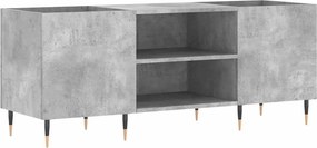 vidaXL Δισκοθήκη Γκρι Σκυροδέματος 121x38x48 εκ. Επεξεργασμένο Ξύλο