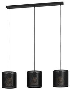Φωτιστικό Οροφής - Ράγα Manby 43796 90x20x110cm 3xΕ27 40W Black Eglo Steel