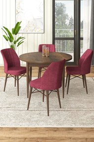 Dining Table &amp; Chairs Set (5 Pieces) Rox - Baroque, Burgundy Baroque
Burgundy