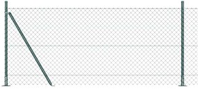 vidaXL Φράχτης από αλυσίδα με στήλες Πράσινο 0.8 x 10 m Ατσάλι