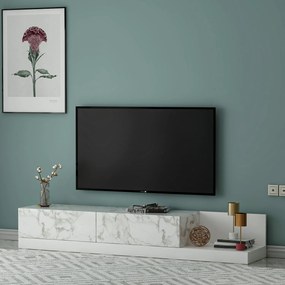 Έπιπλο Τηλεόρασης Marmo Μάρμαρο / Λευκό FRECLA 180x37x30