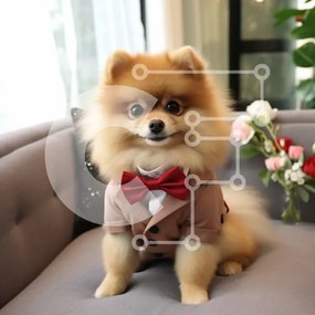 Intra Συλλεκτικό Ξύλινο Παζλ Plywood 4mm - Καλοντυμένος σκύλος Pomeranian στον καναπέ Σε Ξύλινο Κουτί - Διαστάσεις: 10x10 cm – 25 κομμάτια