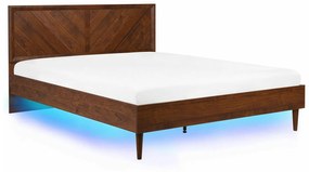 Κρεβάτι Berwyn 826, Διπλό, Καφέ, 180x200, Πλαστικοποιημένη μοριοσανίδα, Τάβλες για Κρεβάτι, 187x209x106cm, 63 kg, Ξύλο: Καουτσούκ | Epipla1.gr