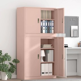 vidaXL Ντουλάπι αποθήκευσης 2 τμχ. Ροζ 90 x 40 x 175 εκ Ατσάλι