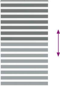 vidaXL Ζέβρα τυφλή Σκούρο Γκρι Πλάτος υφάσματος 120,9 εκ. Πολυεστέρας