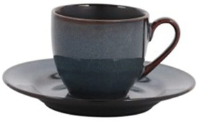 Φλυτζάνι Καφέ Με Πιατάκι PortoFino 25.052.17 100ml Blue Cryspo Trio Clay