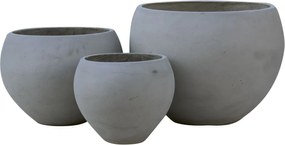 FLOWER POT-5  Set 3 τεμαχίων Cement Grey   1τμχ
