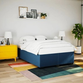 vidaXL Κρεβάτι Boxspring με Στρώμα Μπλε 160x200 εκ. Υφασμάτινο