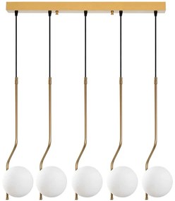 Φωτιστικό Οροφής - Ράγα Tulip 521SHN3471 80x15x110cm 5xE14 40W Gold Opviq