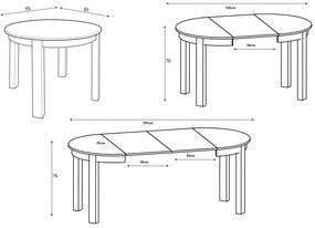 Τραπέζι Boston 278, Γραφίτης, 76cm, 46 kg, Επιμήκυνση, Ινοσανίδες μέσης πυκνότητας, Ξύλο | Epipla1.gr