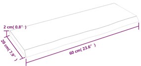 ΡΑΦΙ ΤΟΙΧΟΥ ΣΚΟΥΡΟ ΓΚΡΙ 60X20X2 ΕΚ. ΕΠΕΞΕΡΓ. ΜΑΣΙΦ ΞΥΛΟ ΔΡΥΟΣ 363761