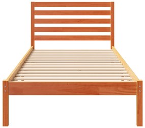 vidaXL Σκελετός Κρεβατιού Καφέ κεριού 90 x 210 cm Μασίφ ξύλο πεύκου