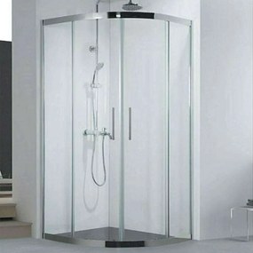 Καμπίνα Ντουζιέρας Ημικυκλική Inox INOX20080 Clear-Chrome Karag 80X80cm Ανοξείδωτο Ατσάλι