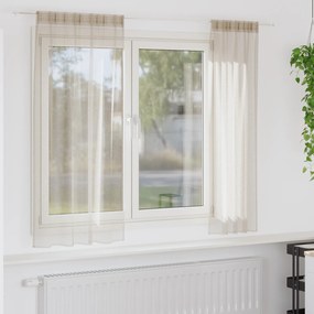vidaXL Κουρτίνες με κουρτίνες 2 pcs Άμμος Πολυεστέρας