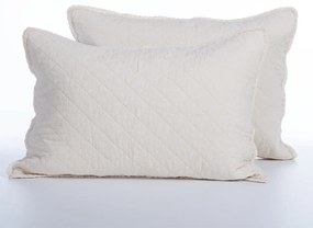 Ζεύγος Μαξιλαροθήκες Καπιτονέ (52x72) Nef-Nef Homeware Serenity Bruno Ecru