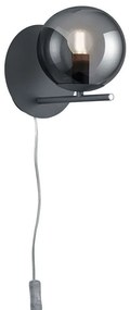 Φωτιστικό Τοίχου Pure 202000142 Anthracite Trio Lighting Metal, Glass