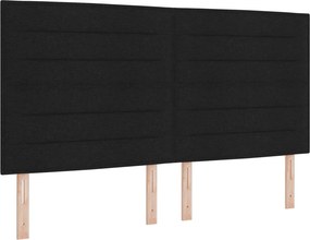 vidaXL Κρεβάτι box spring με στρώμα Μαύρο 180 x 200 cm Ύφασμα