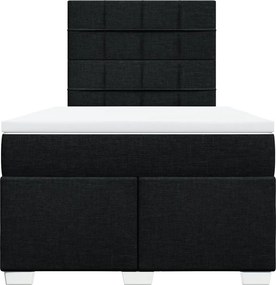 vidaXL Κρεβάτι Boxspring με Στρώμα Μαύρο 120x200 εκ. Υφασμάτινο