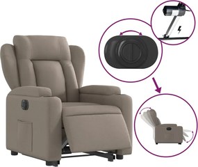 vidaXL Πολυθρόνα Ηλεκτρική Ανακλ.Taupe Υφασμάτινη