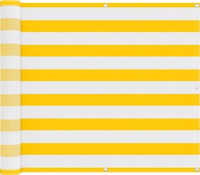 vidaXL Οθόνη Μπαλκονιού Κίτρινο και Λευκό 100 x 200 cm Ύφασμα Όξφορντ