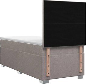 vidaXL Κρεβάτι box spring με στρώμα Taupe 90 x 190 cm Ύφασμα