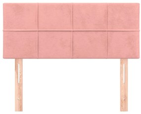 vidaXL Κεφαλάρι Κρεβατιού Ροζ 90x5x78/88 εκ. Βελούδινο
