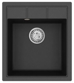 Helika Nova SQN 100 Ένθετος Γρανιτένιος Νεροχύτης Μ46xΠ51.5cm Μαύρος