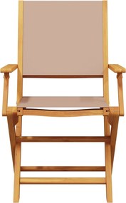 vidaXL Σετ Τραπεζαρίας Κήπου 5 τεμ. Taupe Ύφασμα/Μασίφ Πεύκου