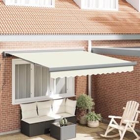 vidaXL Χειροκίνητη ανασυρόμενη τέντα κρεμ 300x250 εκ.