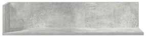 Ράφια τοίχου 2 τεμάχια Μπετόν Γκρι 75x16,5x16,5 cm Ξύλο μηχανής - Γκρι