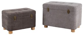 SANDIK ΣΚΑΜΠΩ SET 2ΤΕΜ ELEPHANT ΚΑΦΕ 60-50x40-34xH43-33cm 16-0502