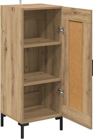 vidaXL Πλαϊνό γραφείο Olden Artisan Oak 34,5 x 34 x 90 εκ.