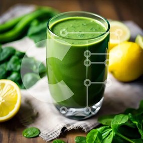 Σετ των 2 Intra Συλλεκτικό Ξύλινο Παζλ Plywood  4mm - Δροσιστικό πράσινο Smoothie με σπανάκι και λεμόνι Σε Ξύλινο Κουτί - Διαστάσεις: 10x10 cm – 25 κομμάτια