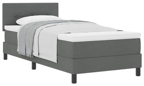vidaXL Κρεβάτι box spring με στρώμα Σκούρο Γκρι 90 x 190 cm ύφασμα